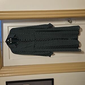 Green & Taupe Polka Dot Dress